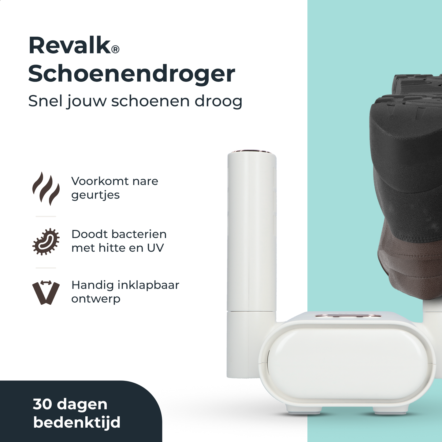 Revalk® Shoe Dryer - Antibacterial - UV radiation - Foldable