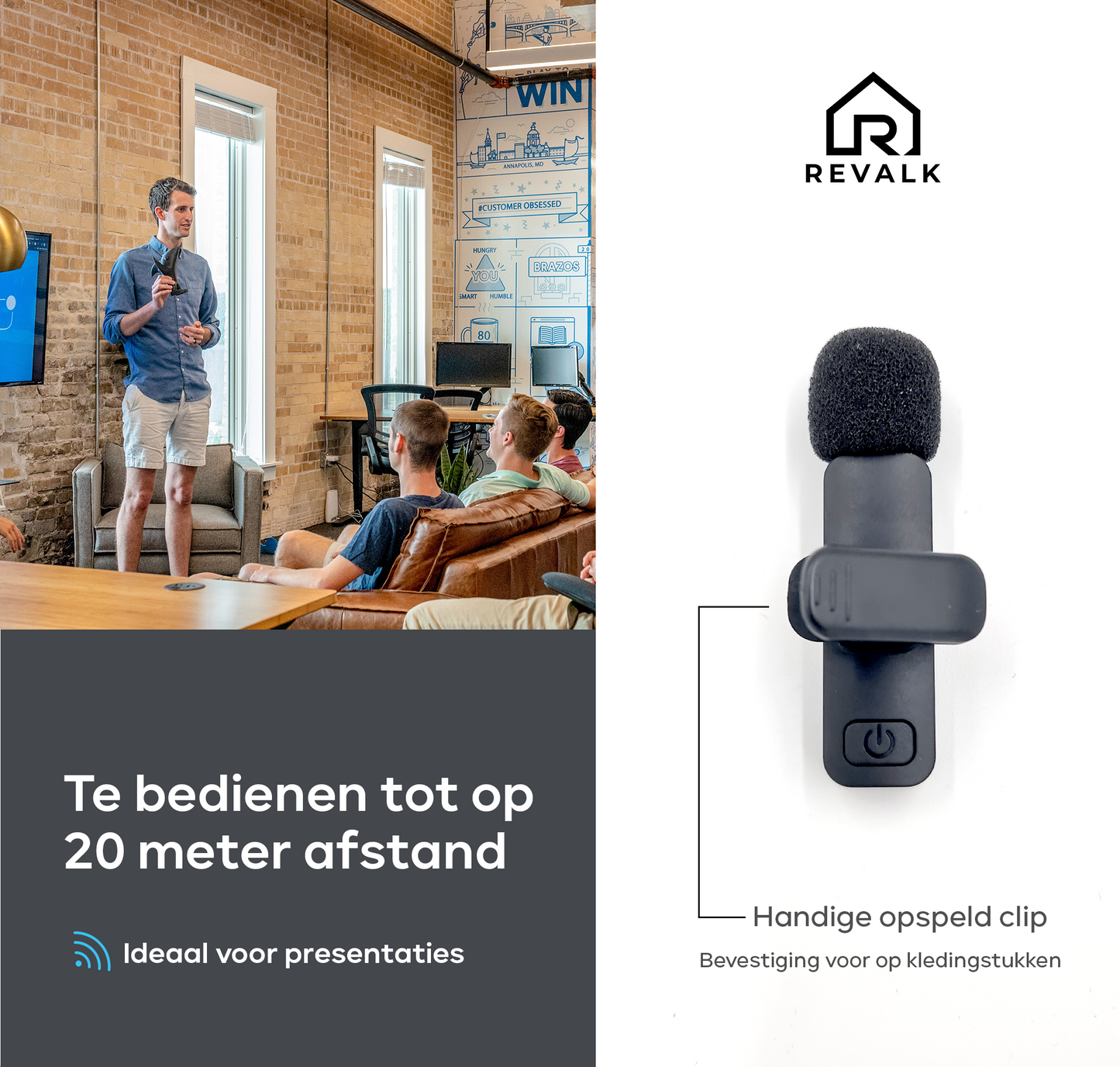 Revalk® Draadloze Microfoon voor Android en Iphone