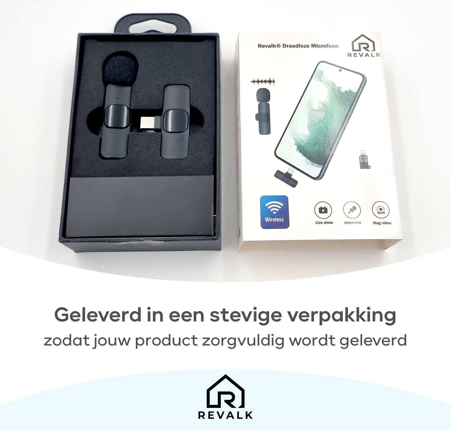 Revalk® Draadloze Microfoon voor Android en Iphone