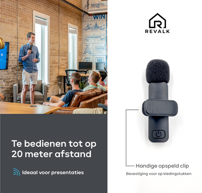 Revalk® Draadloze Microfoon voor Android en Iphone