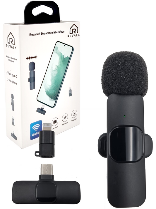Revalk® Draadloze Microfoon voor Android en Iphone