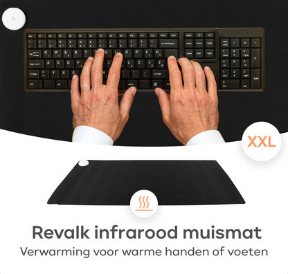 Revalk® Verwarmde Muismat - Verwarmde Bureau Onderlegger - Antislip