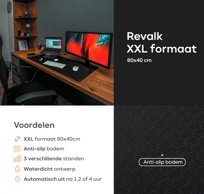 Revalk® Verwarmde Muismat - Verwarmde Bureau Onderlegger - Antislip