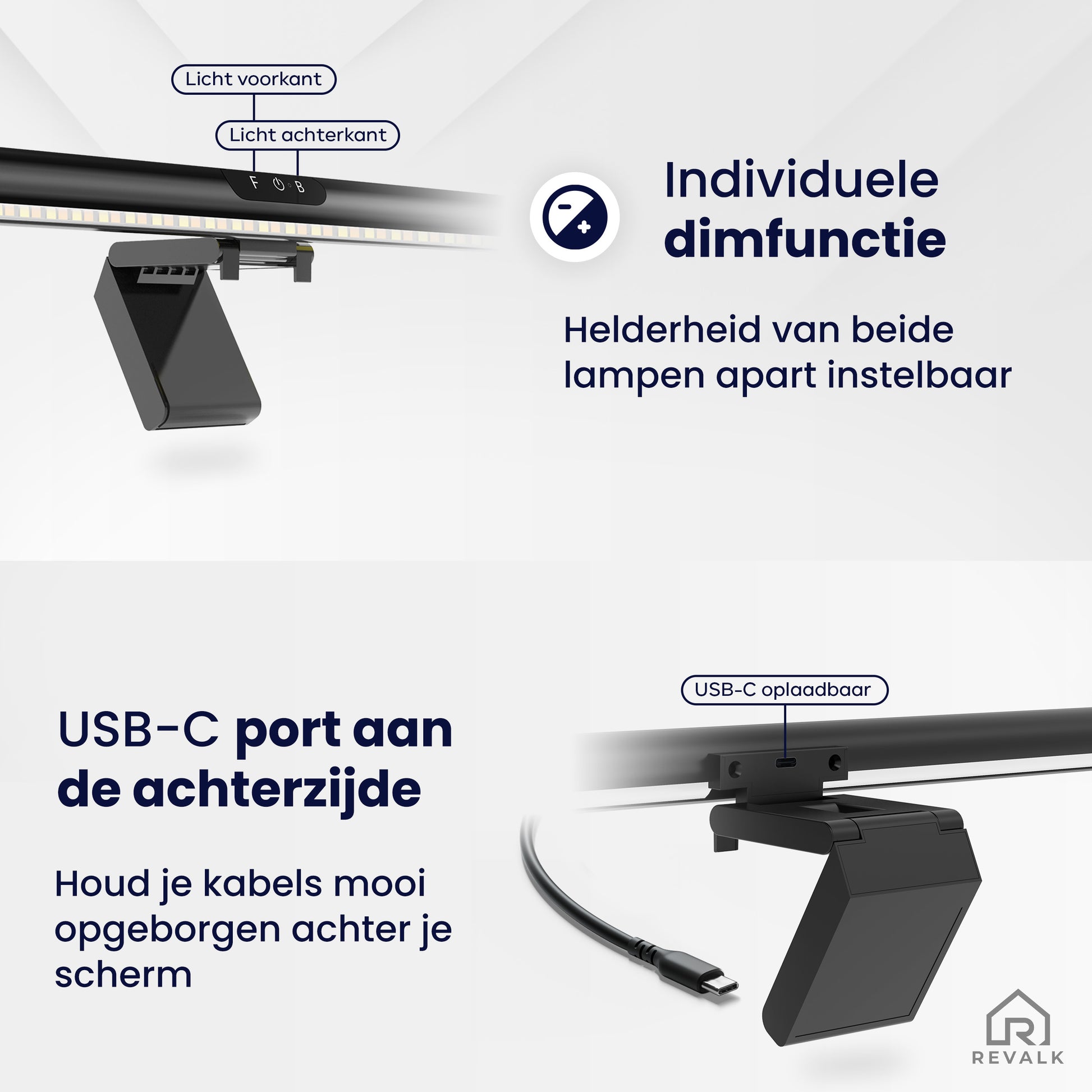 Prios klemlamp Harumi, zwart, oplaadbare batterij, USB, 51 cm Prios klemlamp Harumi, zwart, oplaadbare batterij, USB, 51 cm